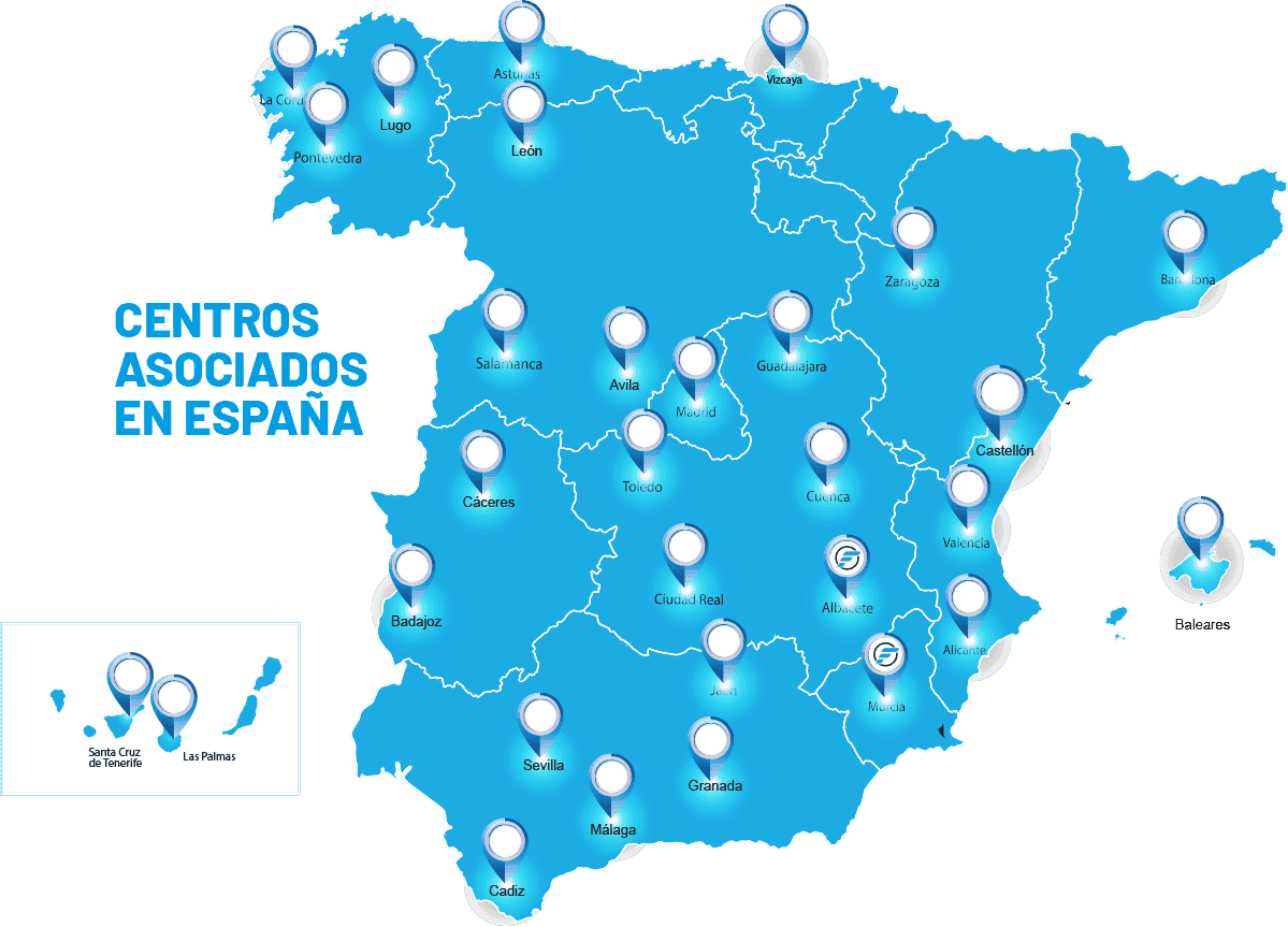 Mapa de centros asociados en España Formalba